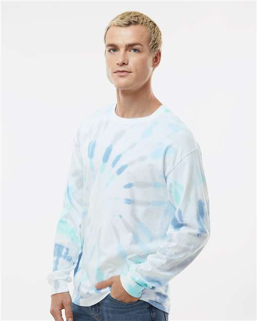Colortone 2000 Unisex Tie-Dyed Long Sleeve T-Shirt - Glacier - model side