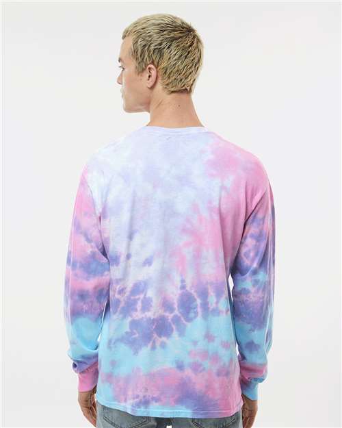 Colortone 2000 Unisex Tie-Dyed Long Sleeve T-Shirt - Cotton Candy - model back
