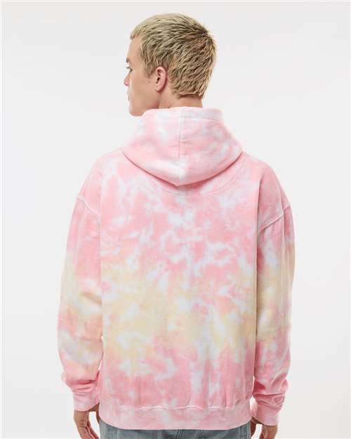 Colortone 8777 Unisex Tie-Dyed Hooded Sweatshirt - Funnel Cake - model back