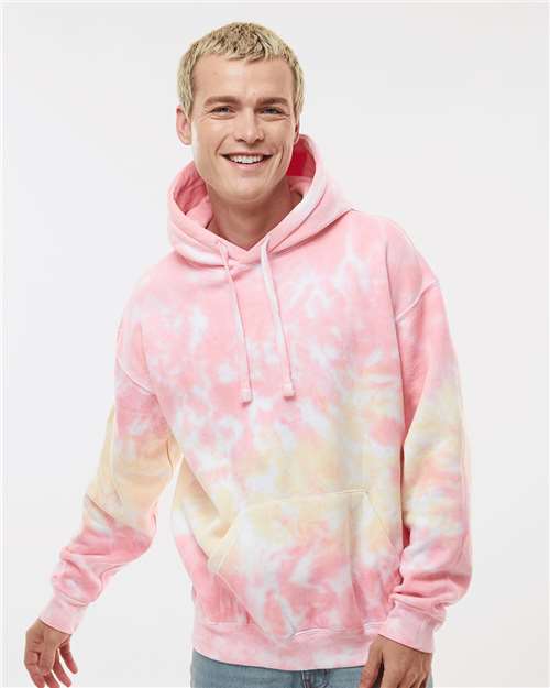 Colortone 8777 Unisex Tie-Dyed Hooded Sweatshirt - Funnel Cake - model front