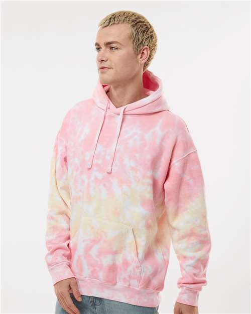 Colortone 8777 Unisex Tie-Dyed Hooded Sweatshirt - Funnel Cake - model side