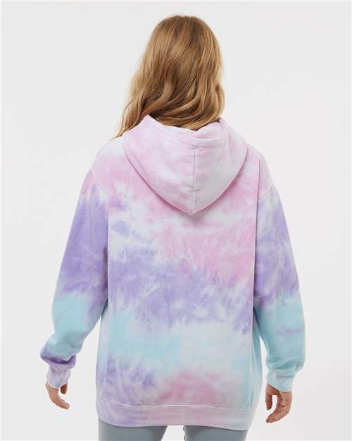 Colortone 8777 Unisex Tie-Dyed Hooded Sweatshirt - Cotton Candy - model back