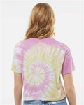 Colortone 1050 Women's Tie-Dyed Crop T-Shirt - Desert Rose - model back