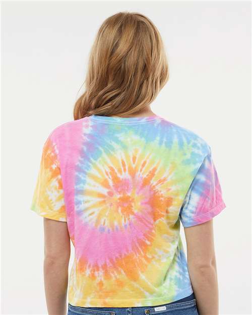 Colortone 1050 Women's Tie-Dyed Crop T-Shirt - Eternity - model back