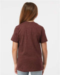 Tultex 235 Youth Fine Jersey T-Shirt - Heather Burgundy - model back