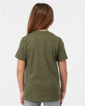 Tultex 235 Youth Fine Jersey T-Shirt - Heather Military Green - model back