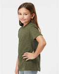 Tultex 235 Youth Fine Jersey T-Shirt - Heather Military Green - model side