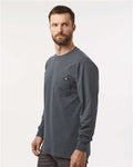 Dickies WL50 Men's Traditional Heavyweight Long Sleeve T-Shirt - Charcoal - model side