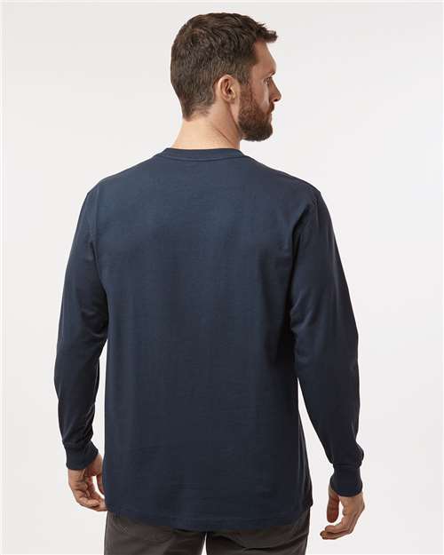 Dickies WL50 Men's Traditional Heavyweight Long Sleeve T-Shirt - Dark Navy - model back
