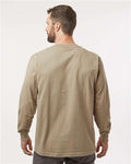 Dickies WL50 Men's Traditional Heavyweight Long Sleeve T-Shirt - Desert Sand - model back
