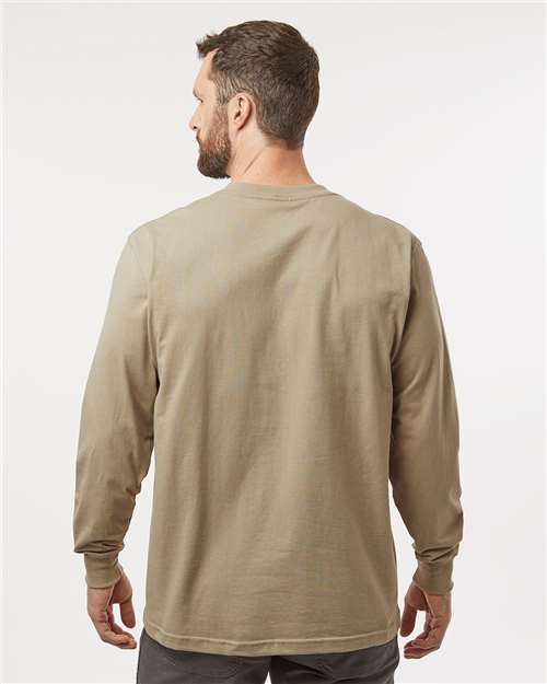 Dickies WL50 Men's Traditional Heavyweight Long Sleeve T-Shirt - Desert Sand - model back