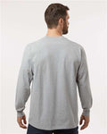 Dickies WL50 Men's Traditional Heavyweight Long Sleeve T-Shirt - Heather Grey - model back