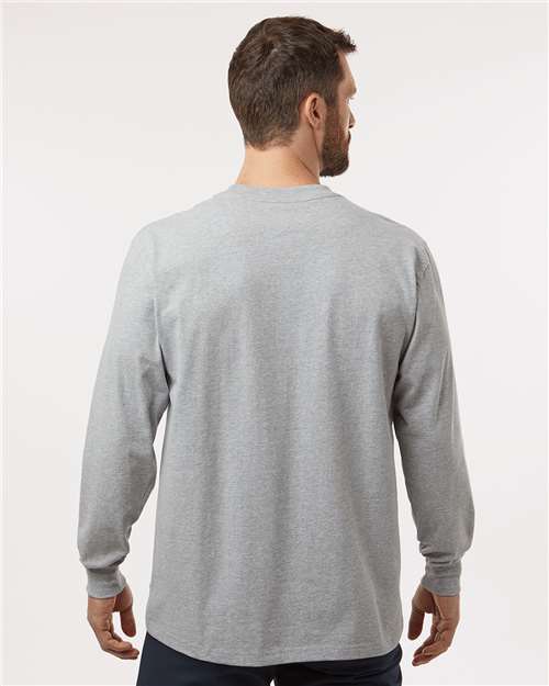 Dickies WL50 Men's Traditional Heavyweight Long Sleeve T-Shirt - Heather Grey - model back