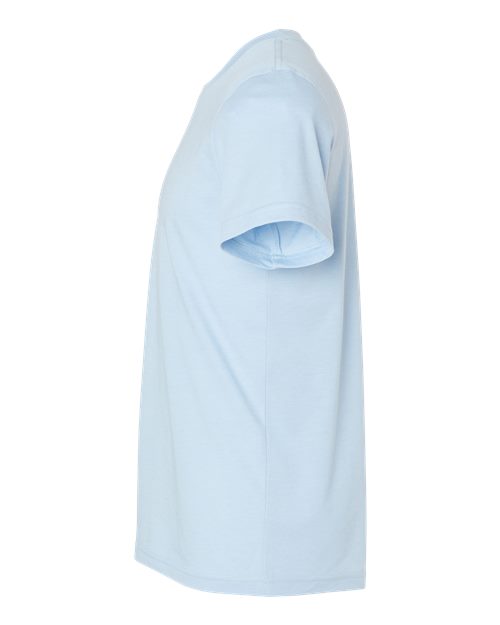 Bella+Canvas 3001CVC Unisex Heather CVC Short Sleeve Tee - Heather Baby Blue - side