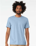 Bella+Canvas 3001CVC Unisex Heather CVC Short Sleeve Tee - Heather Baby Blue - model front