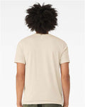 Bella+Canvas 3001CVC Unisex Heather CVC Short Sleeve Tee - Heather Oatmeal - model back