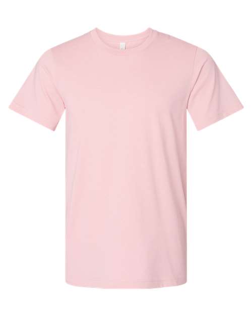 Bella+Canvas 3001CVC Unisex Heather CVC Short Sleeve Tee - Heather Pink - flat front