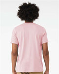 Bella+Canvas 3001CVC Unisex Heather CVC Short Sleeve Tee - Heather Pink - model back