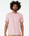 Bella+Canvas 3001CVC Unisex Heather CVC Short Sleeve Tee - Heather Pink - model front
