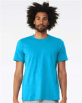 Bella+Canvas BC3001CVC Unisex Heather CVC Short Sleeve Tee - Neon Blue - model front