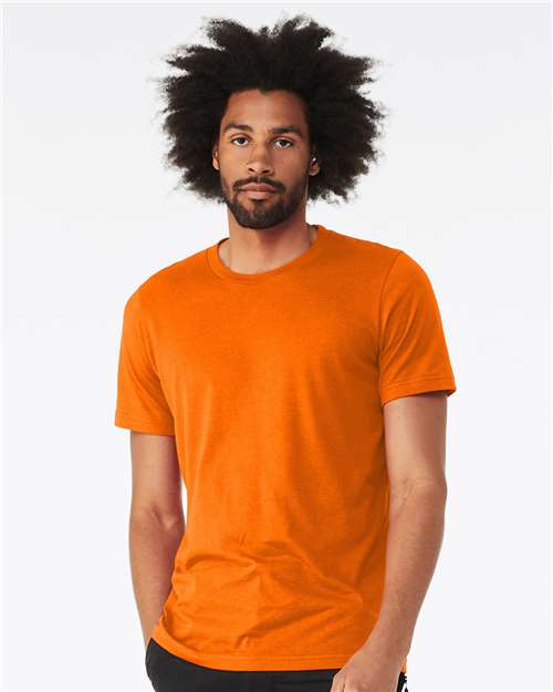 Bella+Canvas BC3001CVC Unisex Heather CVC Short Sleeve Tee - Neon Orange - model front