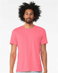 Bella+Canvas BC3001CVC Unisex Heather CVC Short Sleeve Tee - Neon Pink - model front