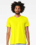 Bella+Canvas BC3001CVC Unisex Heather CVC Short Sleeve Tee - Neon Yellow - model front