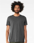 Bella+Canvas BC3001CVC Unisex Heather CVC Short Sleeve Tee - Solid Asphalt Blend - model front