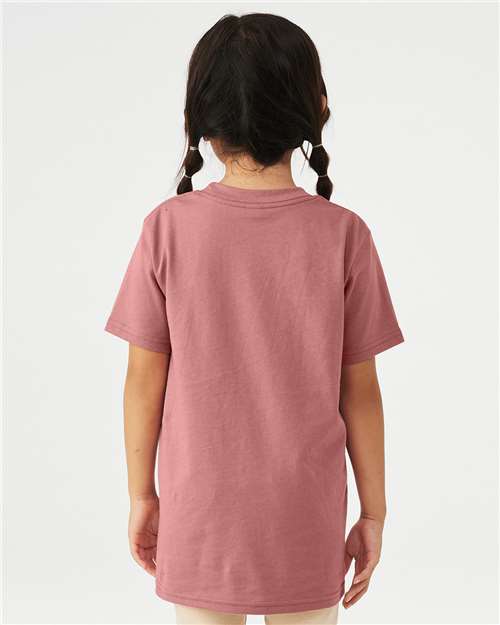 Bella + Canvas 3001Y Youth Jersey Tee - Mauve - model back
