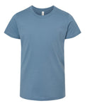 Bella + Canvas 3001Y Youth Jersey Tee - Steel Blue - flat front