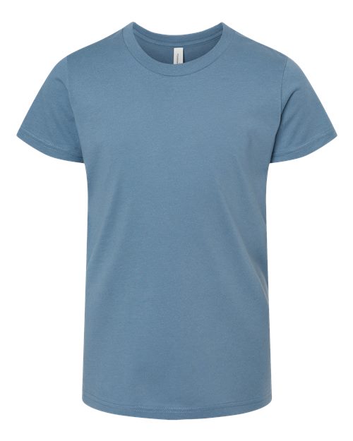 Bella + Canvas 3001Y Youth Jersey Tee - Steel Blue - flat front