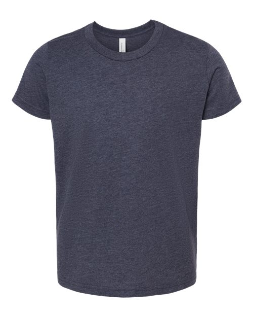 BELLA + CANVAS 3001YCVC Youth CVC Jersey Tee - Heather Midnight Navy - front
