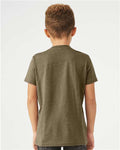 BELLA + CANVAS 3001YCVC Youth CVC Jersey Tee - Heather Olive - model back