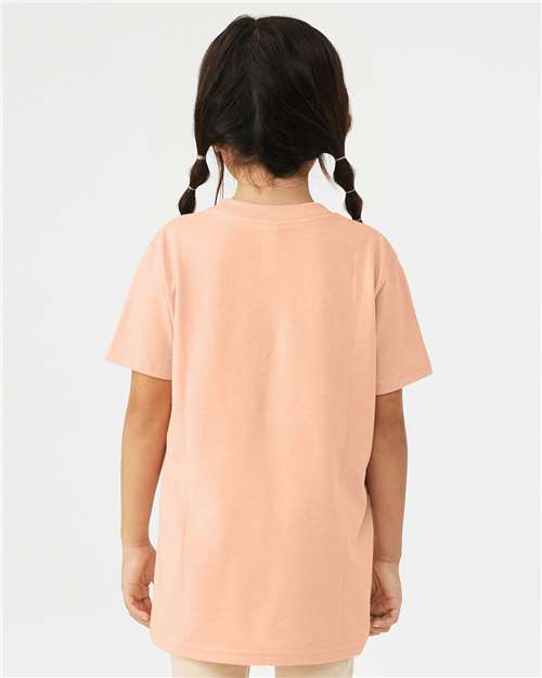 BELLA + CANVAS 3001YCVC Youth CVC Jersey Tee - Heather Peach - model back
