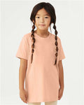 BELLA + CANVAS 3001YCVC Youth CVC Jersey Tee - Heather Peach - model front