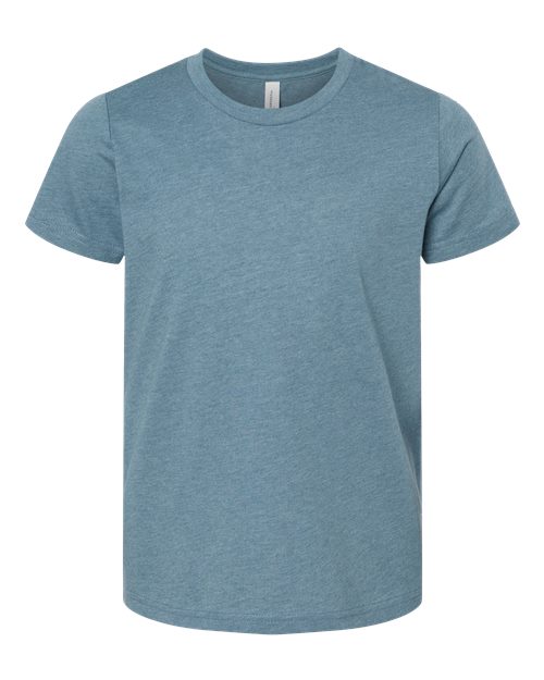 BELLA + CANVAS 3001YCVC Youth CVC Jersey Tee - Heather Slate - front