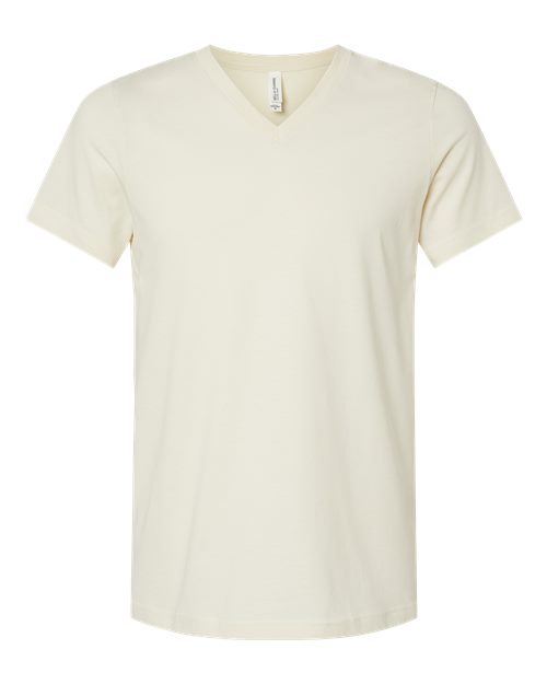 Bella + Canvas 3005 Jersey V-Neck Tee - Natural - flat front