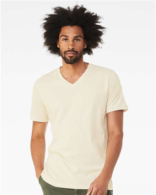 Bella + Canvas 3005 Jersey V-Neck Tee - Natural - model front