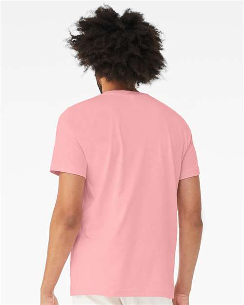 Bella + Canvas 3005 Jersey V-Neck Tee - Pink - model back