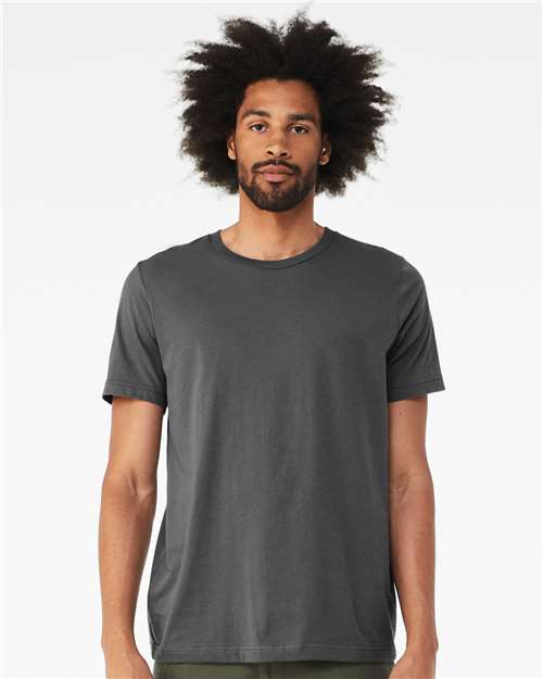 Bella+Canvas 3413 Unisex Triblend Short Sleeve Tee - Solid Asphalt Triblend - model front