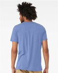 Bella+Canvas 3413 Unisex Triblend Short Sleeve Tee - Solid Blue Triblend - model back