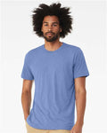 Bella+Canvas 3413 Unisex Triblend Short Sleeve Tee - Solid Blue Triblend - model front