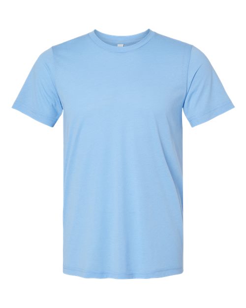 Bella+Canvas 3413 Unisex Triblend Short Sleeve Tee - Solid Carolina Blue Triblend - flat front