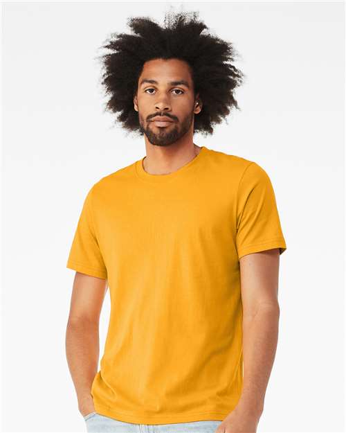 Bella+Canvas BC3413 Unisex Triblend Short Sleeve Tee - Solid Gold Triblend - model front