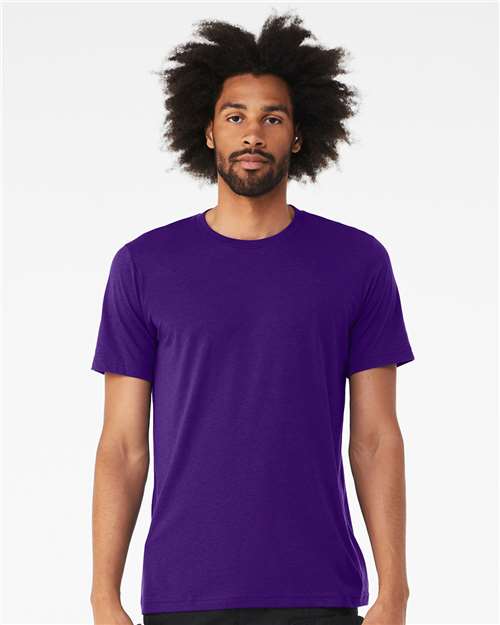 Bella+Canvas BC3413 Unisex Triblend Short Sleeve Tee - Solid Team Purple Triblend - model front
