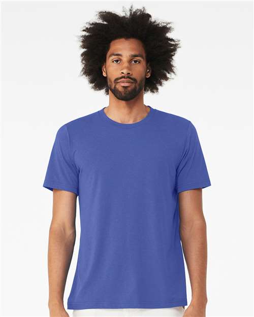 Bella+Canvas BC3413 Unisex Triblend Short Sleeve Tee - Solid True Royal Triblend - model front
