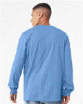 BELLA + CANVAS 3501CVC Heather CVC Long Sleeve Tee - Heather Carolina Blue - model back