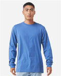 BELLA + CANVAS 3501CVC Heather CVC Long Sleeve Tee - Heather Columbia Blue - model front