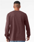 BELLA + CANVAS 3501CVC Heather CVC Long Sleeve Tee - Heather Maroon - model back