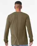 BELLA + CANVAS 3501CVC Heather CVC Long Sleeve Tee - Heather Olive - model back